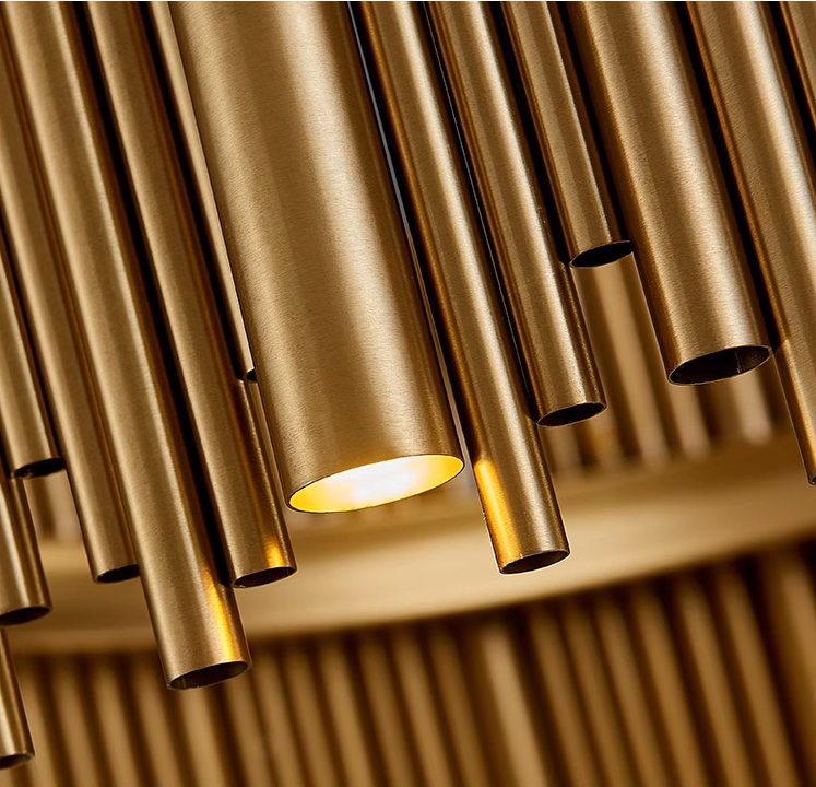 Stainless Steel Tube Gold Black Chandelier(Production time 15-20 days)