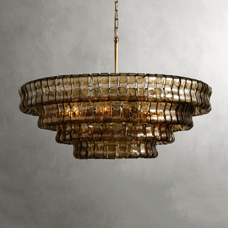Murano Vintage Luxury Smoky Gray Glass Chandelier