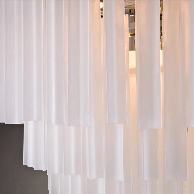 American Chrome Finish Frosted Glass Chandelier for Living Room
