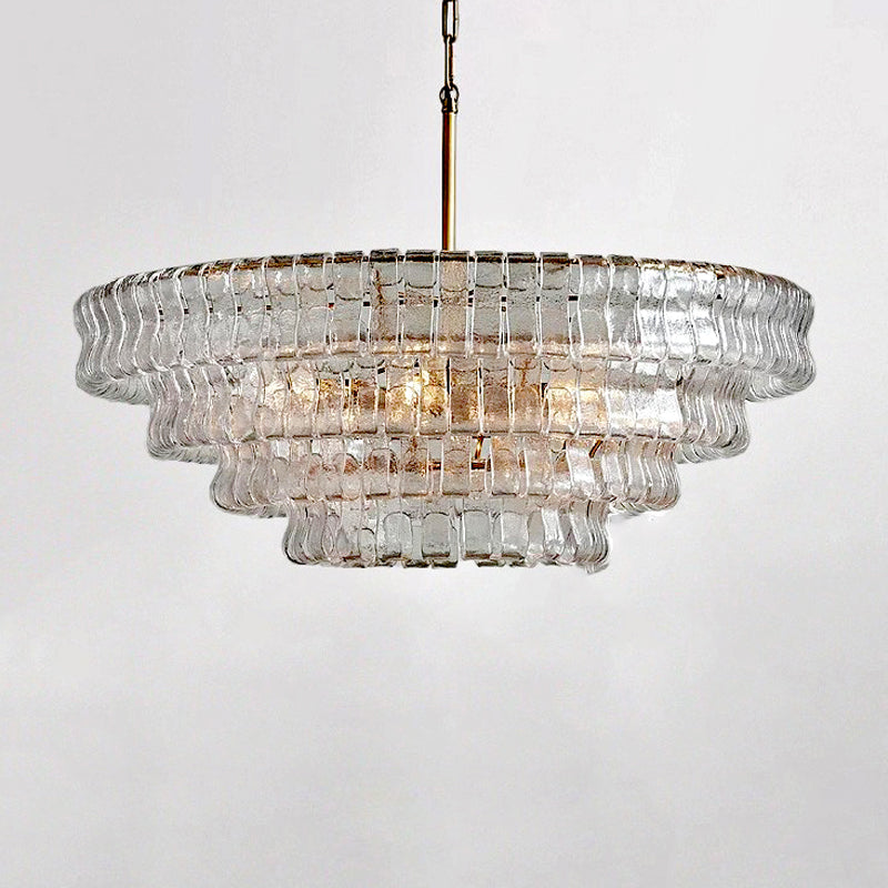 Murano Vintage Luxury Smoky Gray Glass Chandelier