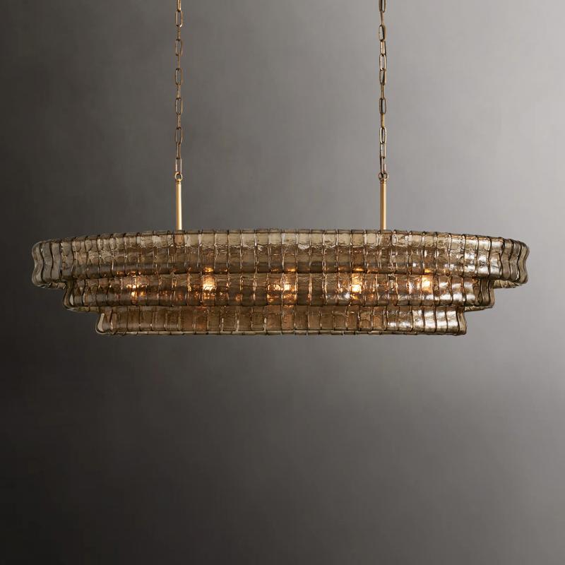 Murano Vintage Luxury Smoky Gray Glass Chandelier