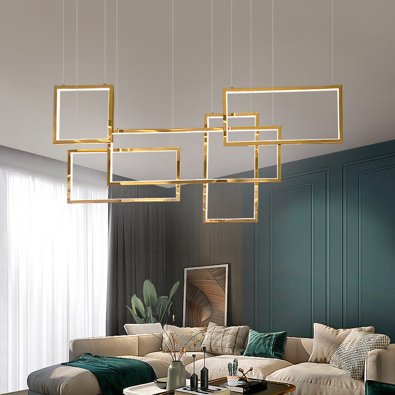 Rectangular LED Pendant Light Suitable for Restaurant Dining Room