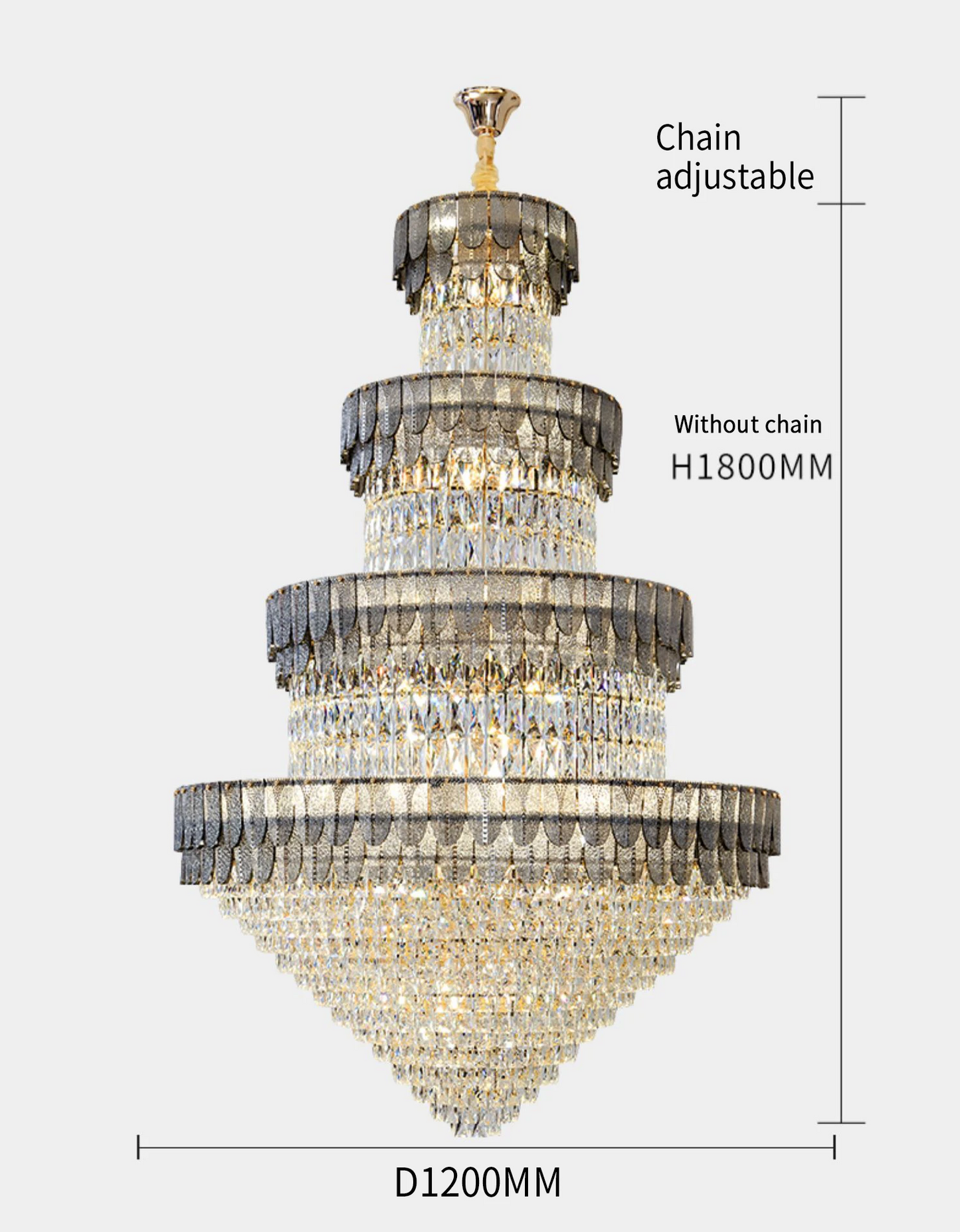 Duplex Villa Attic Hall Crystal Chandelier Living Room High Lamp