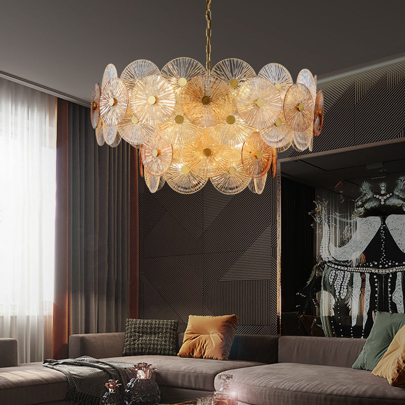 Creative Luxury Brass Glass Living Room Chandelier Lighting