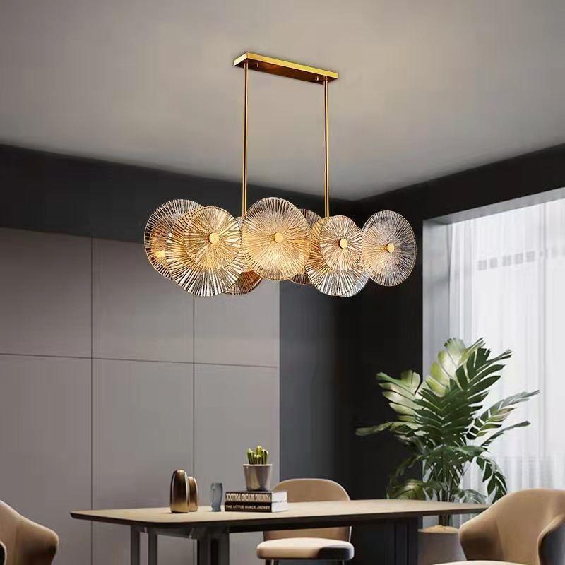 Creative Luxury Brass Glass Living Room Chandelier Lighting