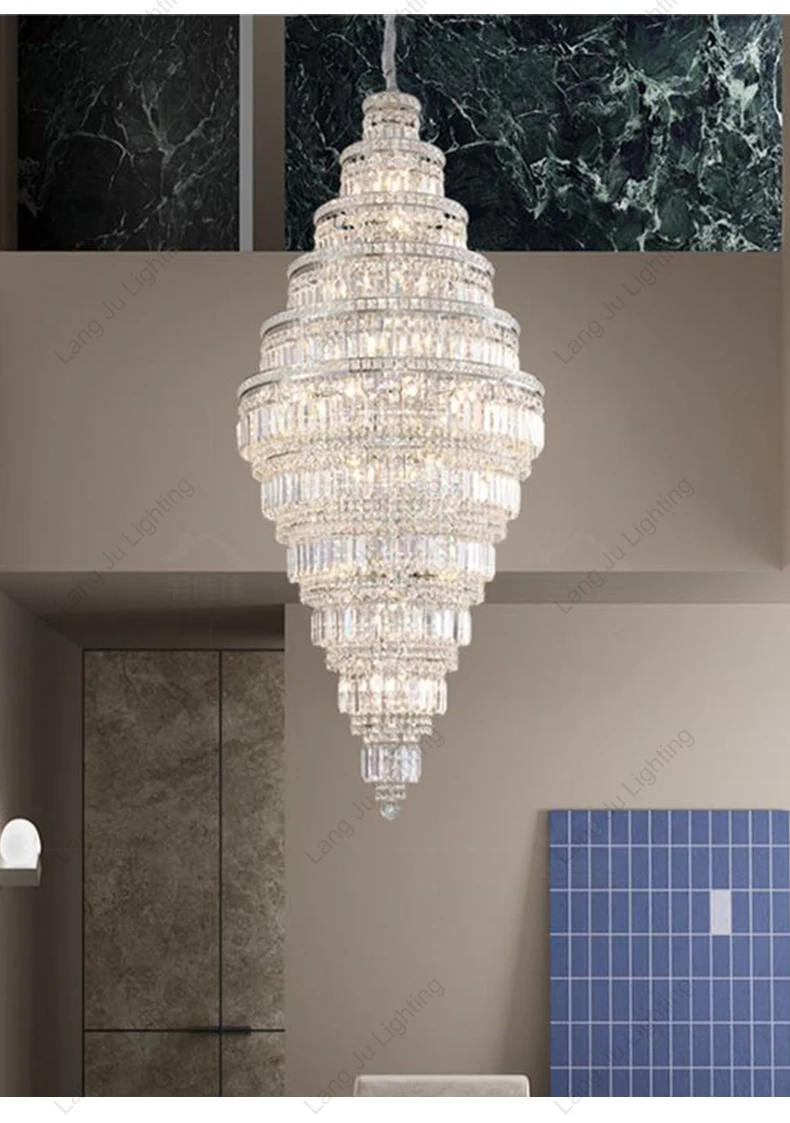 Villa Round LED Multi-layer Ceiling Crystal Chandelier