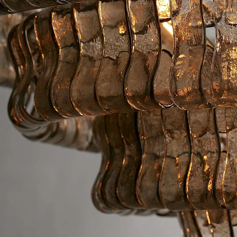Murano Vintage Luxury Smoky Gray Glass Chandelier