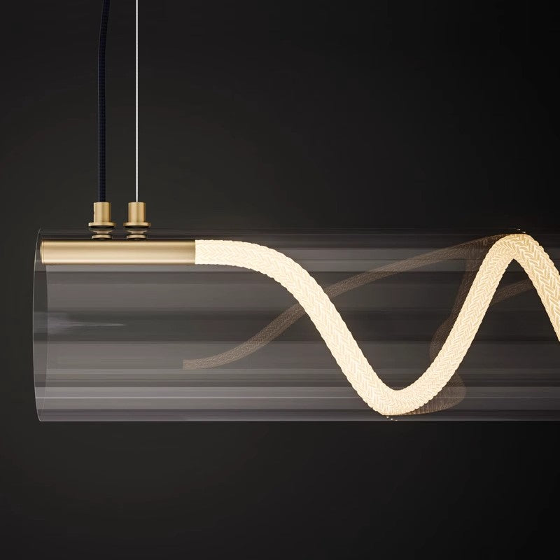 Designer Glass Hemp Rope Lamp Bar Hanging Lamp