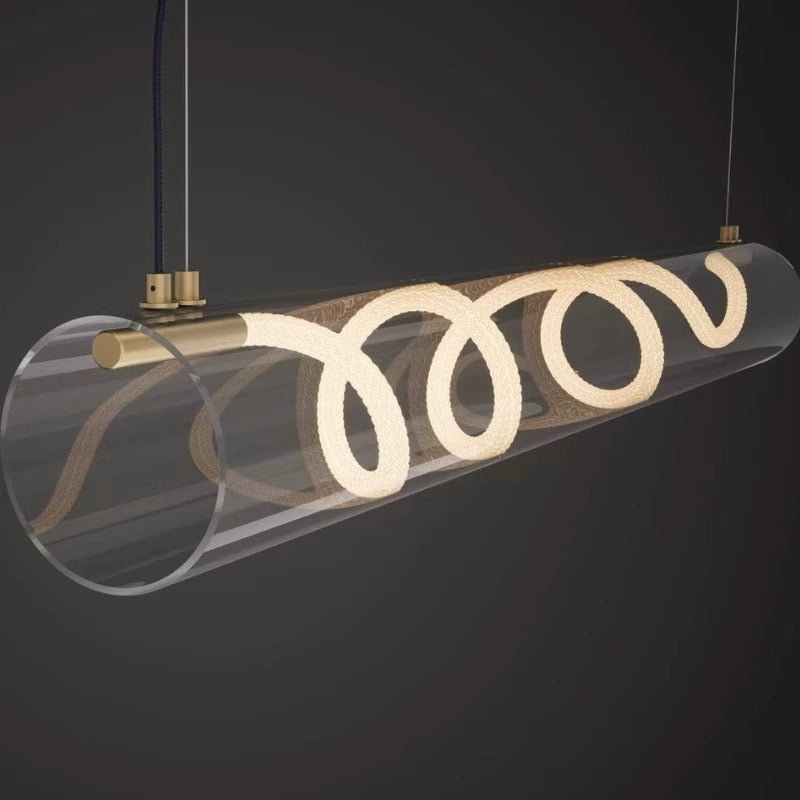 Designer Glass Hemp Rope Lamp Bar Hanging Lamp