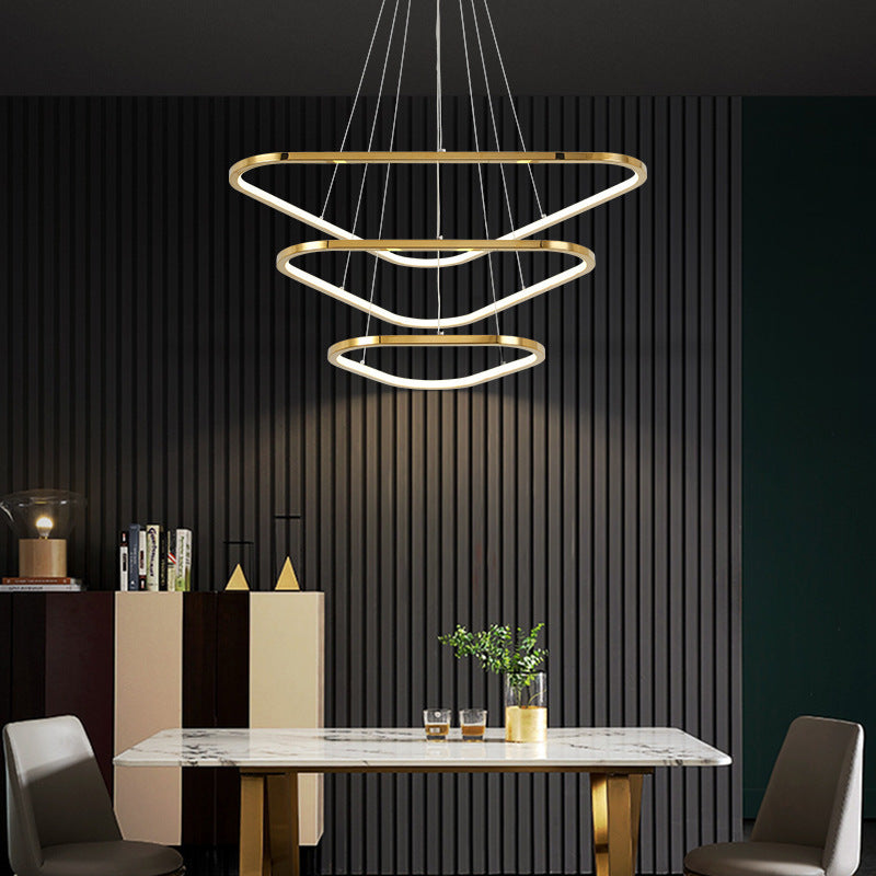 Triangular Stainless Steel Modern Hanging Chandelier