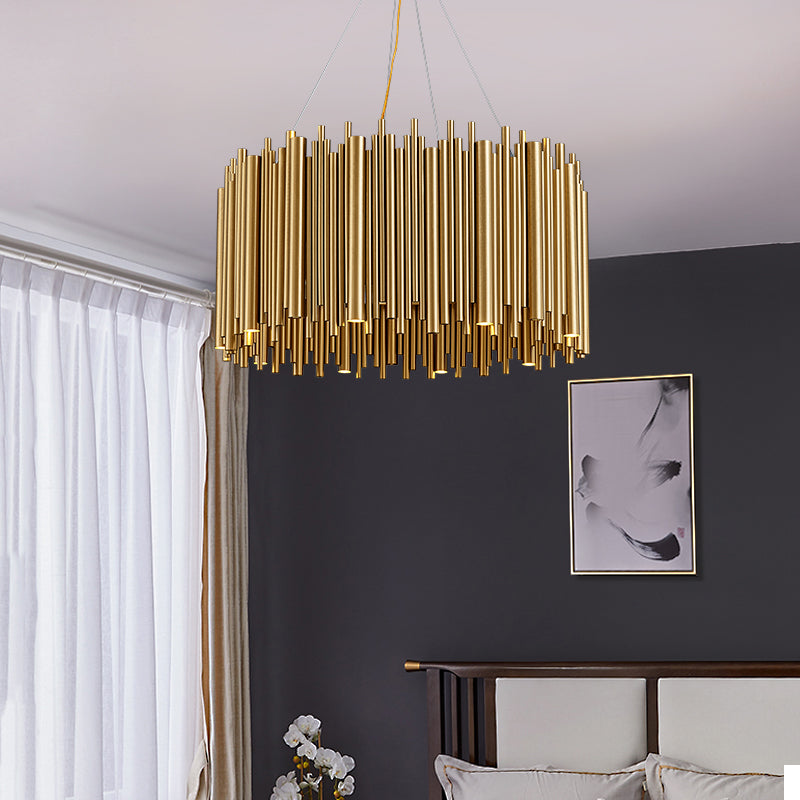 Stainless Steel Tube Gold Black Chandelier(Production time 15-20 days)