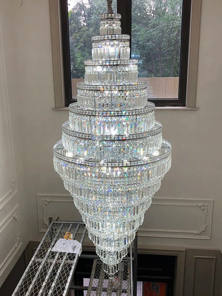 Villa Round LED Multi-layer Ceiling Crystal Chandelier