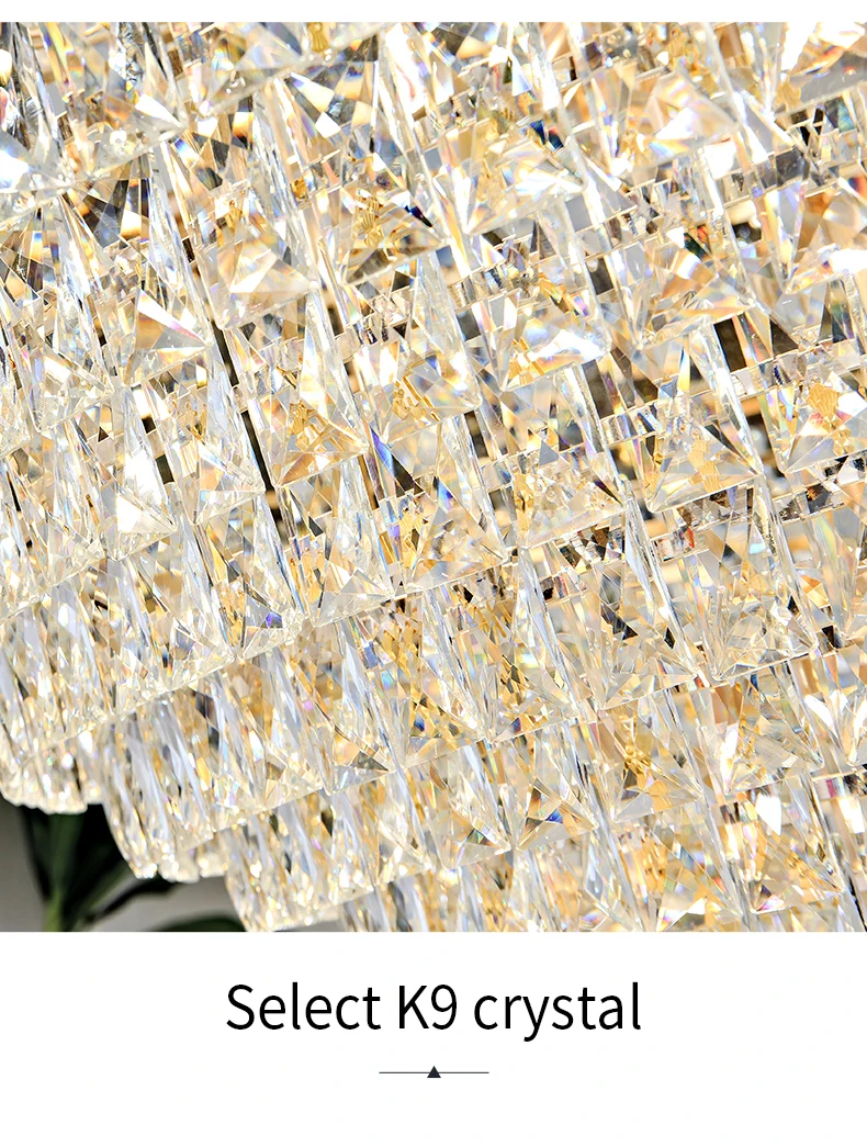 Duplex Villa Attic Hall Crystal Chandelier Living Room High Lamp