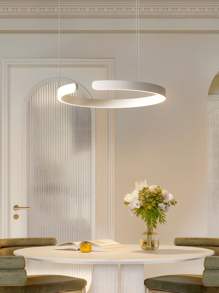 Modern Black and White Ring Pendant Lights for Kitchen Island Dining