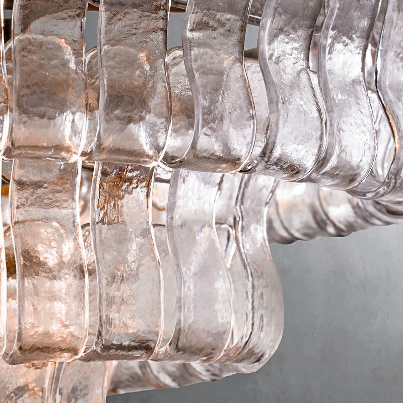Murano Vintage Luxury Smoky Gray Glass Chandelier