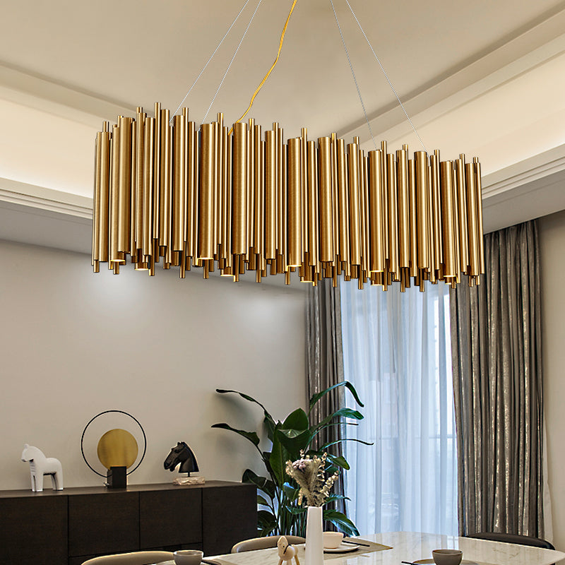 Stainless Steel Tube Gold Black Chandelier(Production time 15-20 days)