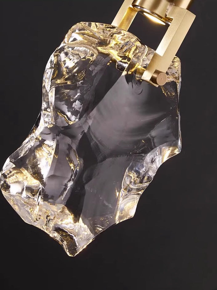 Copper Natural Crystal Pendant Lamp