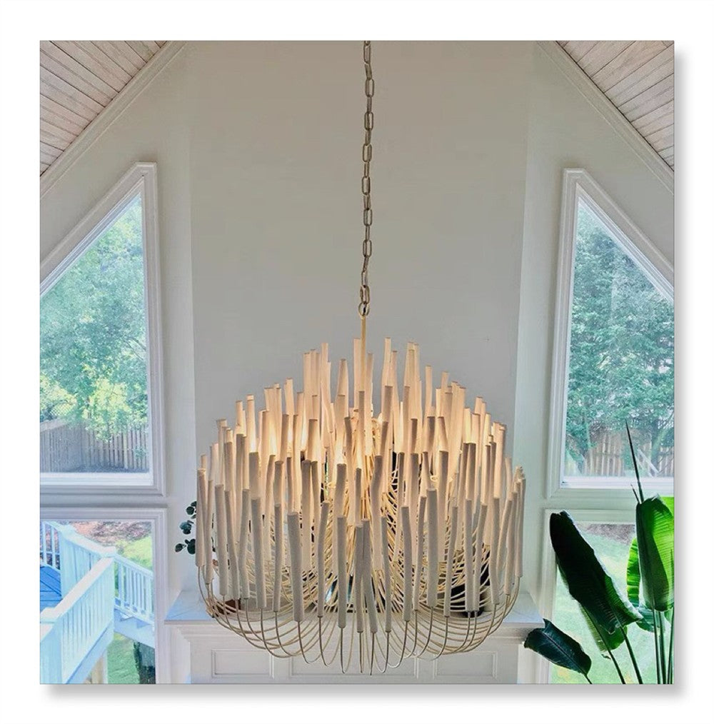 Modern Living Room Black White Wooden Chandelier