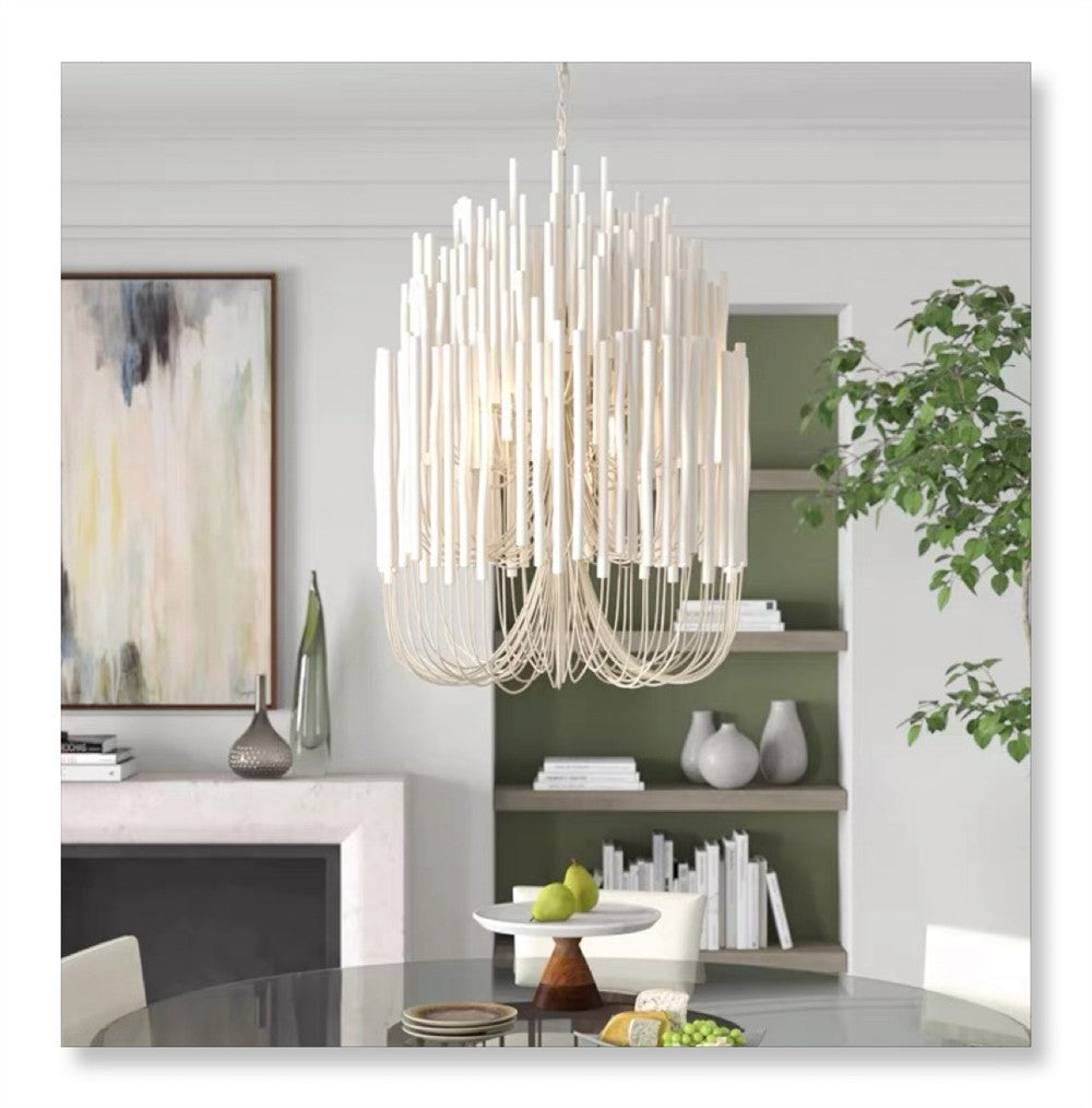 Modern Living Room Black White Wooden Chandelier