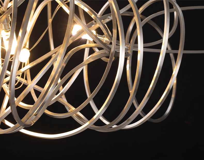 Special Shaped Golden Chrome Bar Pendant Light