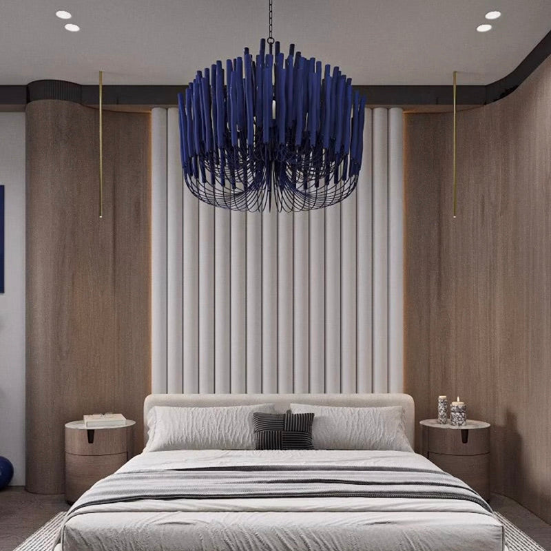 Modern Living Room Black White Wooden Chandelier