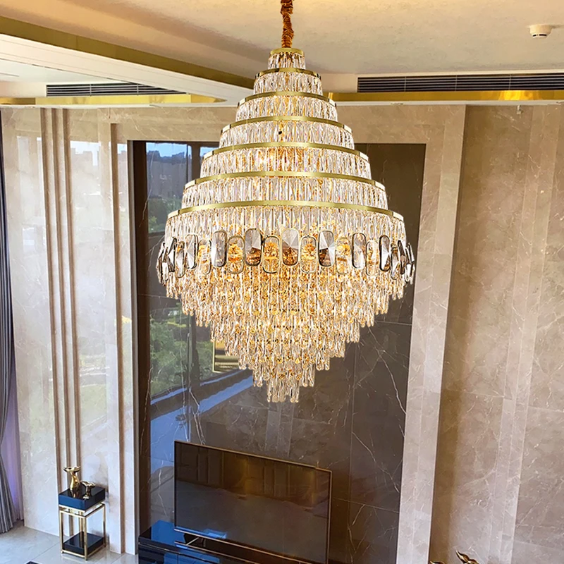 Large Oversized Villa Duplex Lobby Luxury Crystal Chandelier