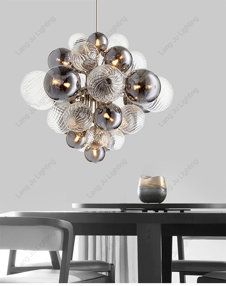 Two-color Creative Bubble Glass Ball Design Chandelier