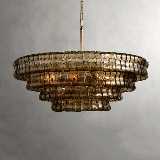 Murano Vintage Luxury Smoky Gray Glass Chandelier