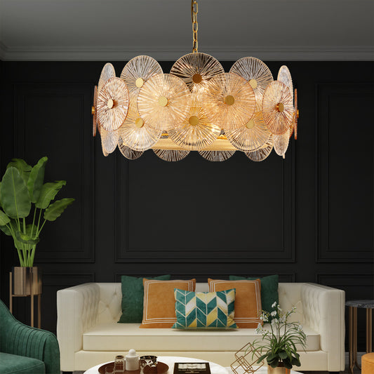 Creative Luxury Brass Glass Living Room Chandelier Lighting