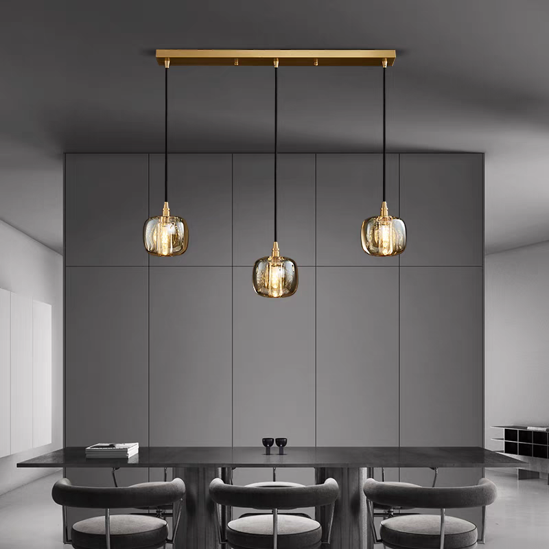 Copper Square Crystal Chandelier