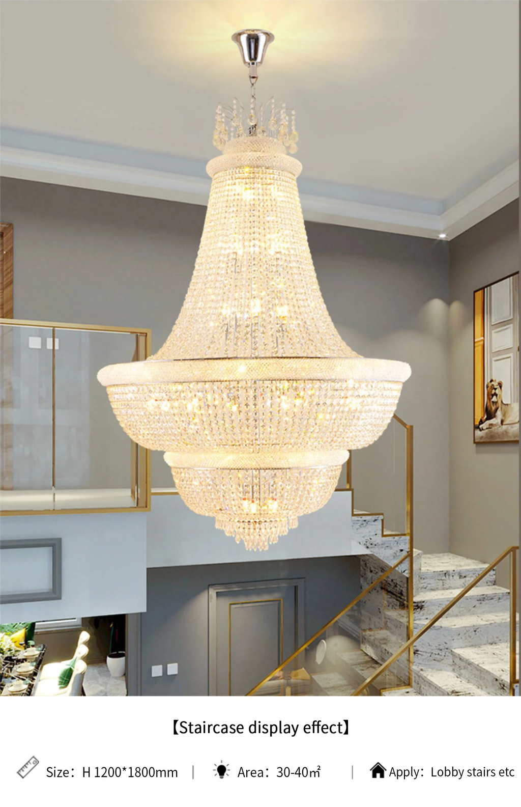 Luxury Exquisite Indoor Decorative Chandelier Light for High Ceilings