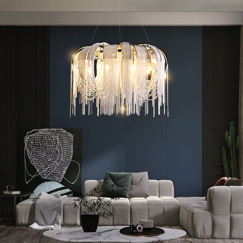 Flower Aluminum Chain Living Room Dining Room Chandelier