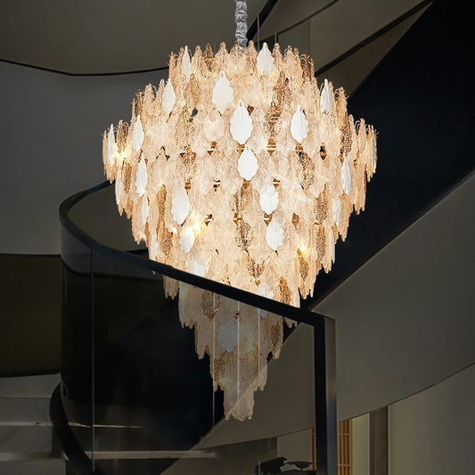 Modern Designer Style Glass Leaf Romantic Chandelier