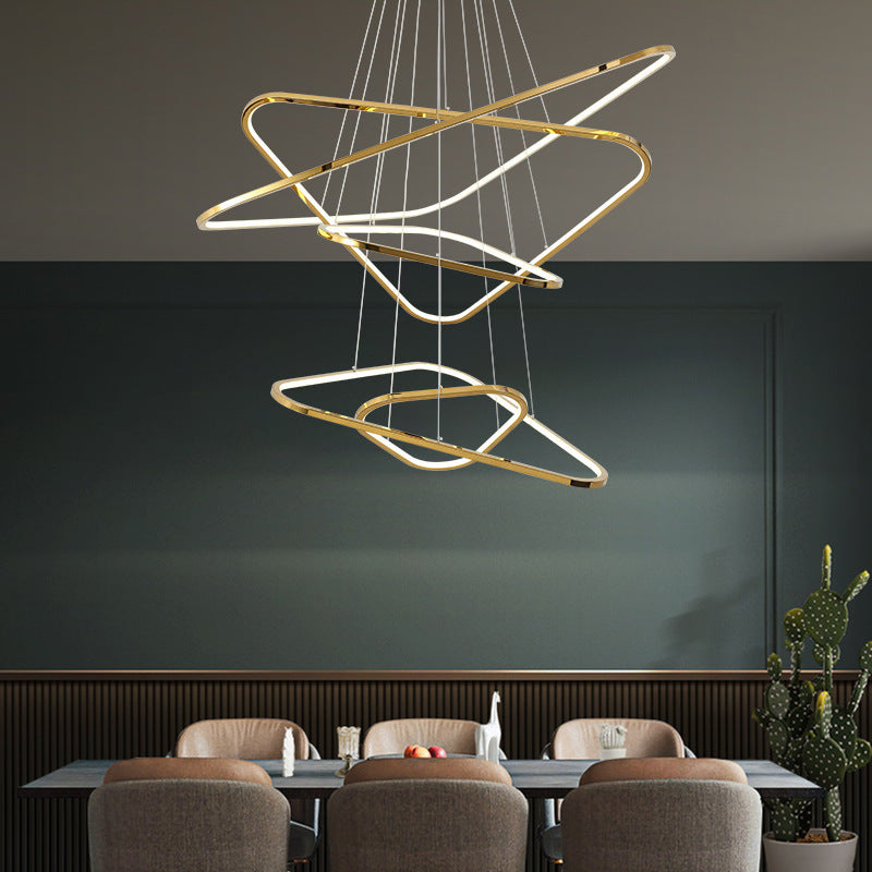 Triangular Stainless Steel Modern Hanging Chandelier