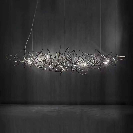 Special Shaped Golden Chrome Bar Pendant Light