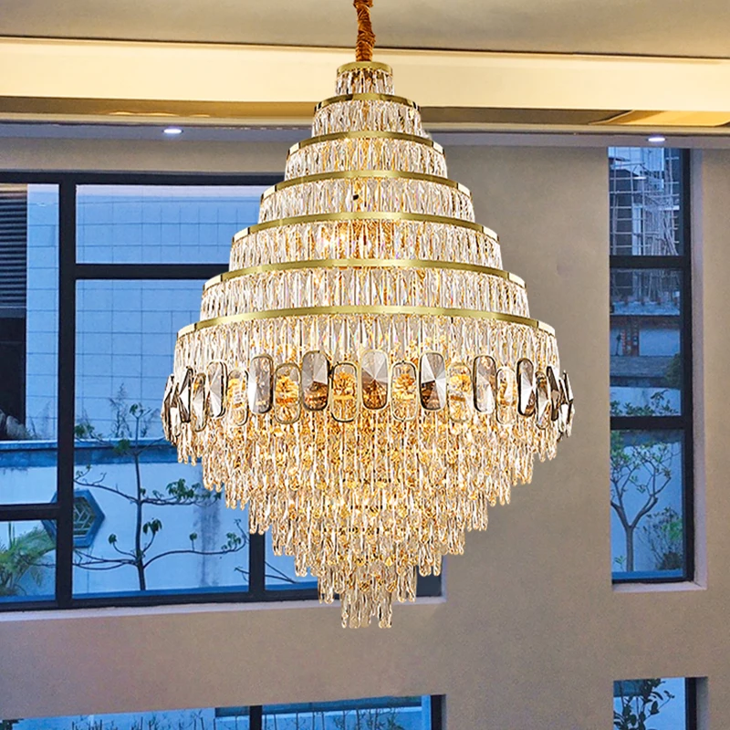 Large Oversized Villa Duplex Lobby Luxury Crystal Chandelier