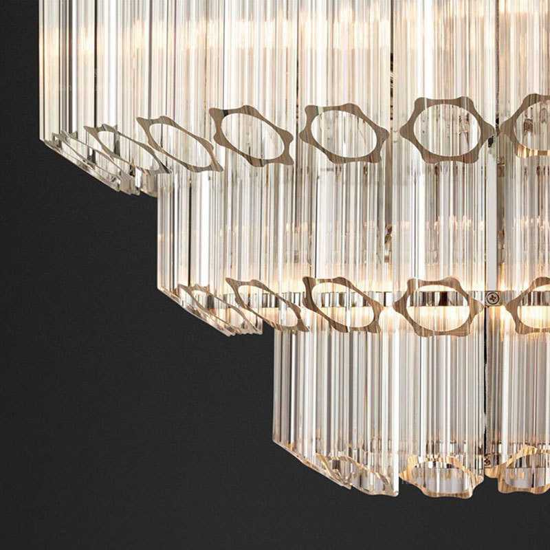 Vintage Luxury Clear Smoke Amber Glass Chandeliers for Living Room