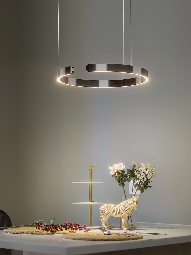 Modern Black and White Ring Pendant Lights for Kitchen Island Dining