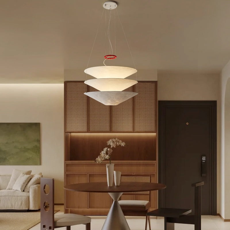 Wabi Sabi Silk Dining Room 3layerFabric Pendant Lamp