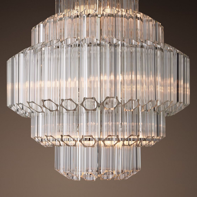 Vintage Luxury Clear Smoke Amber Glass Chandeliers for Living Room