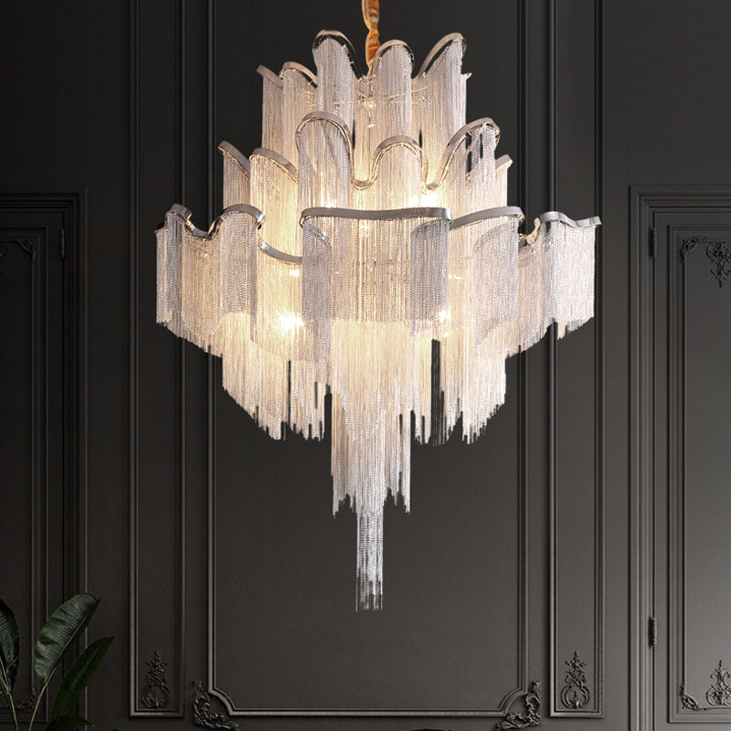 Tassel Aluminum Chain Living Room Chandelier