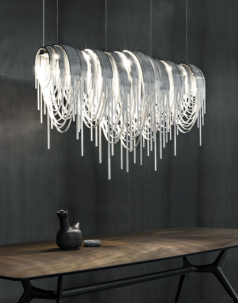 Flower Aluminum Chain Living Room Dining Room Chandelier
