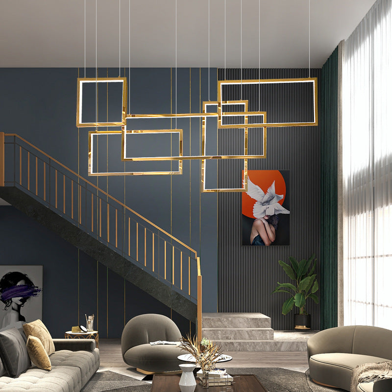 Rectangular LED Pendant Light Suitable for Restaurant Dining Room