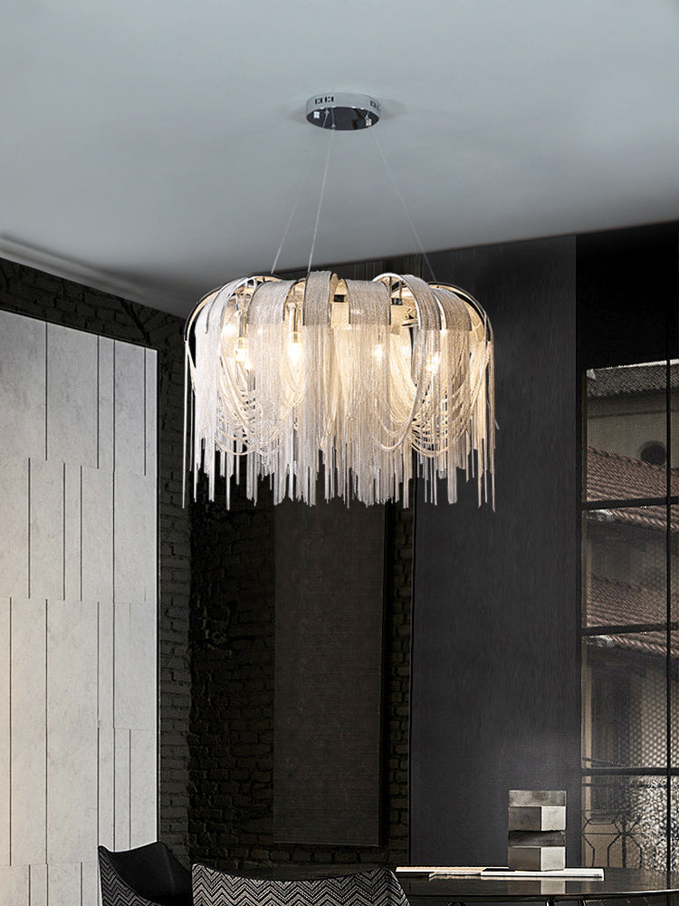 Flower Aluminum Chain Living Room Dining Room Chandelier