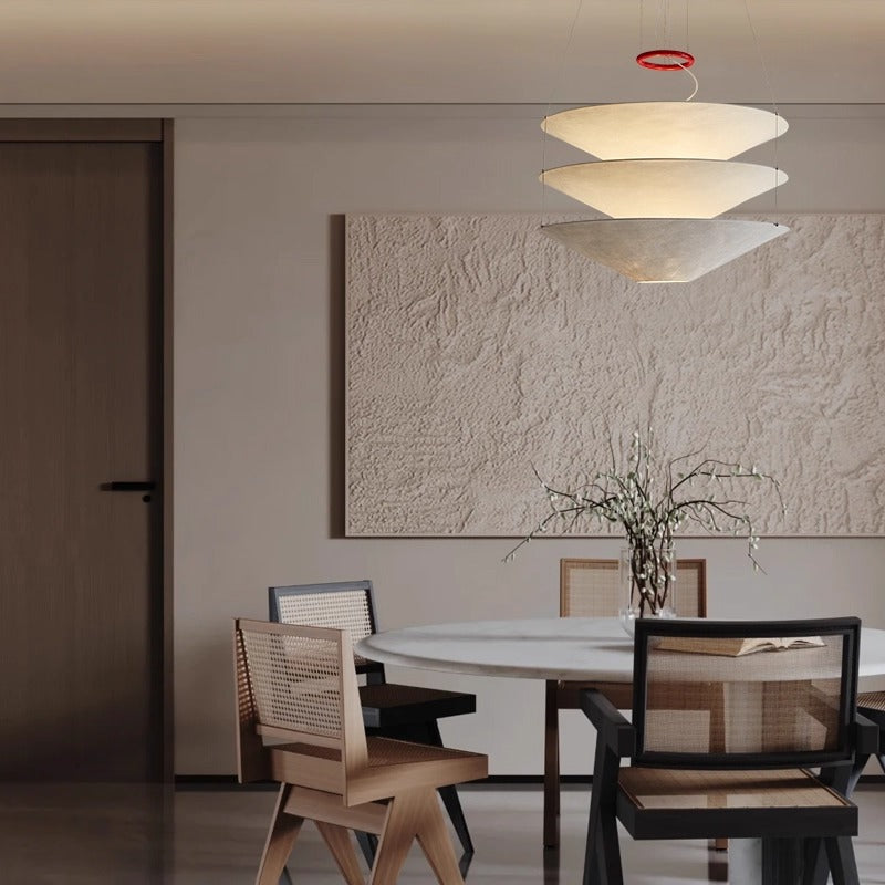 Wabi Sabi Silk Dining Room 3layerFabric Pendant Lamp