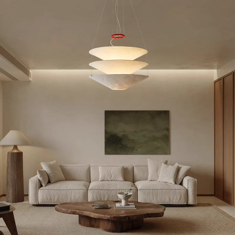 Wabi Sabi Silk Dining Room 3layerFabric Pendant Lamp