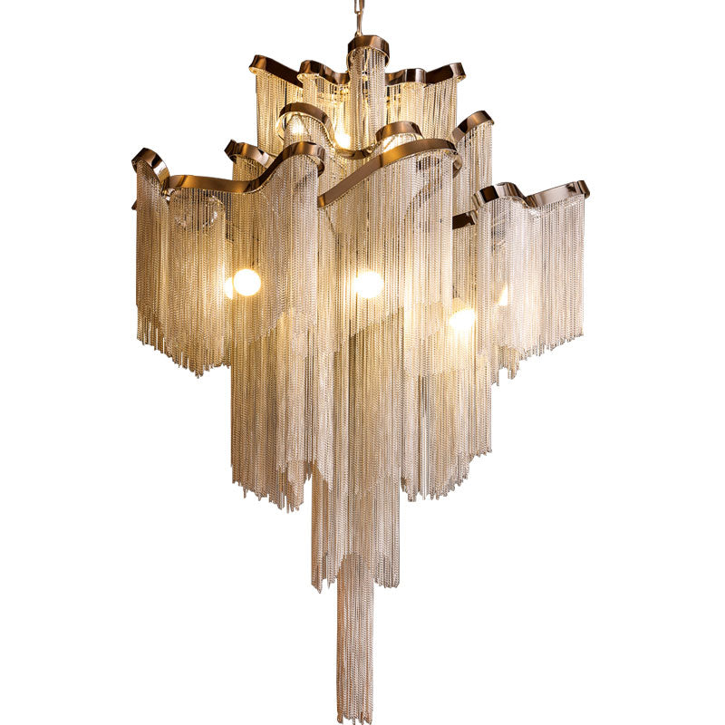 Tassel Aluminum Chain Living Room Chandelier