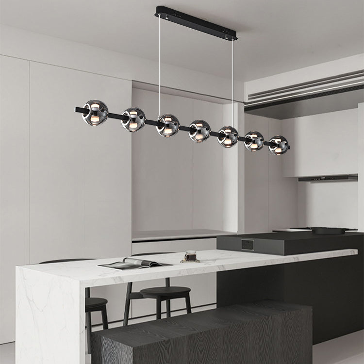 Smoke Grey Ball Simple Designer Living Room Chandelier