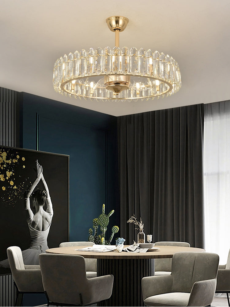 Small Fan Blade  Crystal Fan Chandelier Collection