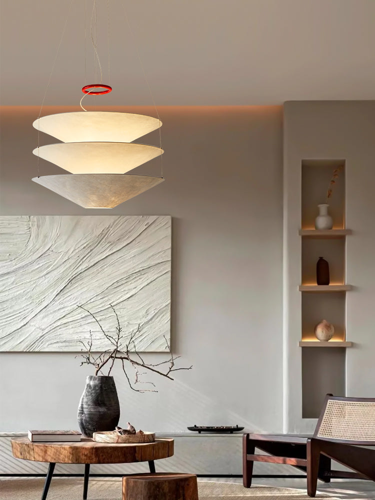 Wabi Sabi Silk Dining Room 3layerFabric Pendant Lamp